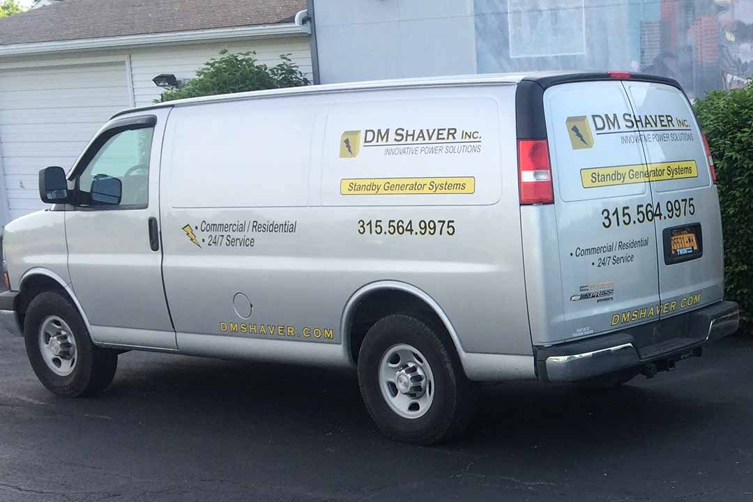 DM Shaver Inc. work van in Hannibal, NY